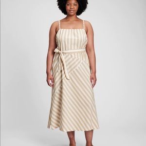 Gap Tan & White Patchwork MIDI Dress - XL 🖤